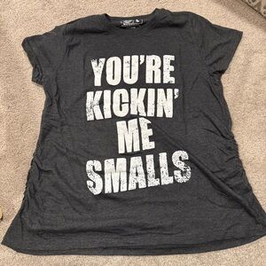 You’re Kicking Me Smalls Maternity Short Sleeve T-Shirt- Large